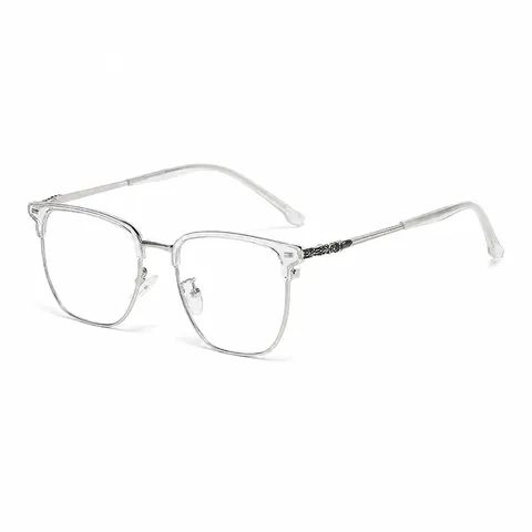 Vintage Eckige Halbrand Sonnenbrille Business Casual Kunststoff Legierung Brille Anti-Blaulicht UV-Schutz Brille Für Unisex
