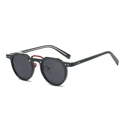 Retro Small Round Sunglasses For Women Men Plastic Metal Double Bridge Sun Glasses European Fashion Personalized Eyewear Travel Gift