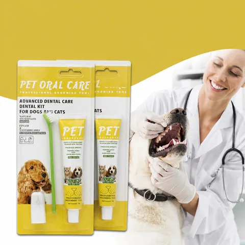 Pet Toothbrush And Toothpaste Set For Dogs And Cats Pet Oral Care Kit With Beef Flavor Toothpaste And Finger Toothbrush