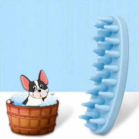 Ergonomic Pet Bath Brush Silicone Dog Cat Grooming Massage Brush Soft TPR Hair Removal Cleaning Tool For Pets