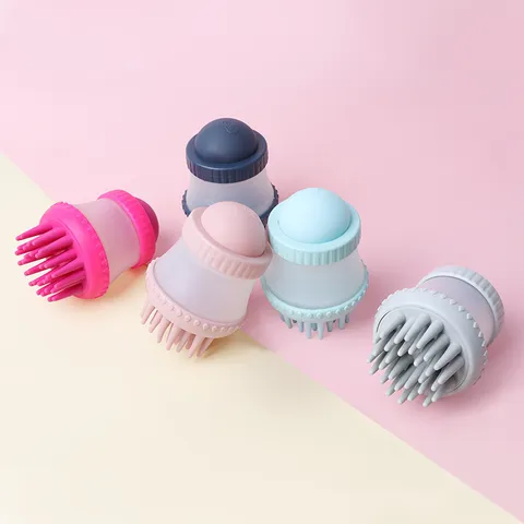 Pet Bath Brush Silicone Shampoo Dispenser Dog Massage Grooming Brush Soft Bristle Cleaning Tool For Pets