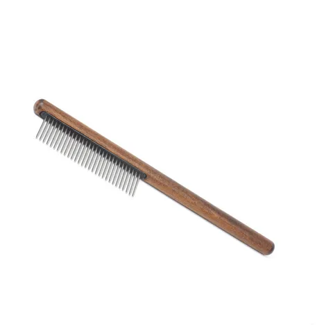 Peigne pour Animaux de Compagnie en Bois Dents en Métal Peigne Anti-Puces Chien Chat Outil de Toilettage Démêlage