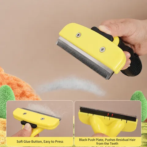Professional Pet Grooming Tool Undercoat Deshedding Brush For Dogs And Cats Stainless Steel Teeth Ergonomic Handle