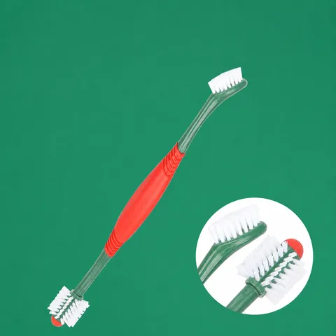 Pet Dog Cat Toothbrush And Toothpaste Kit Oral Cleaning Set With Double Sided Toothbrush And Silicone Finger Brush