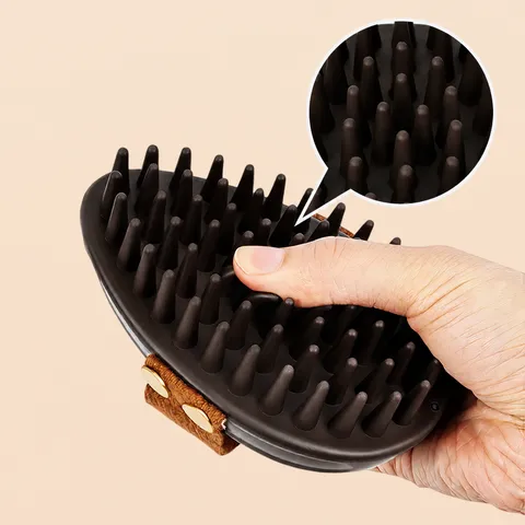 Handheld Pet Bath Brush Soft TPR Bristles Dog Cat Grooming Massage Brush Shedding Hair Removal Tool Pet Cleaning Supplies