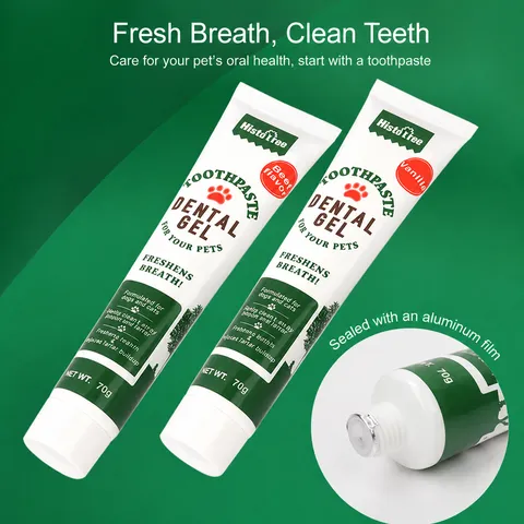 Pet Toothpaste For Dogs And Cats Oral Care Cleaning Gel Beef And Vanilla Flavor Fresh Breath Pet Dental Care Supply