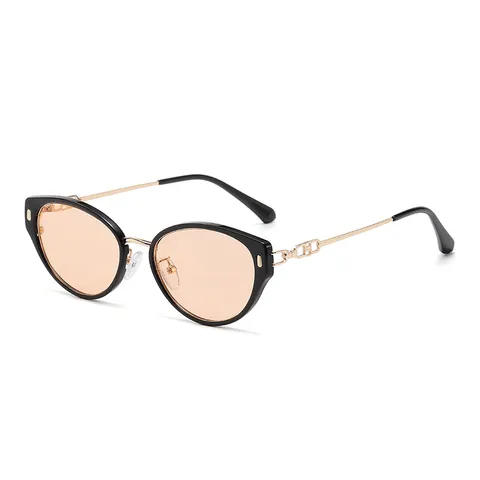 Fashion Vintage Cat Eye Sunglasses For Men Women Metal Chain Accent Small Frame Sun Glasses Outdoor Protective Eyewear Anti Blue Light Glasses