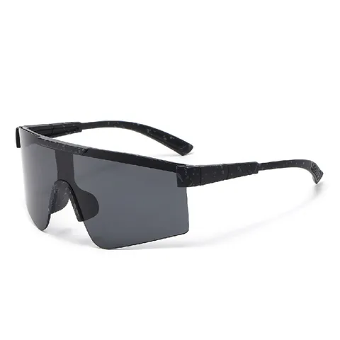 Kids Oversized One-Piece Sunglasses Metal Plastic Ink Splash Frame UV400 Shield Eyewear Outdoor Sports Cycling Windproof Sunshade Sunglasses For Children