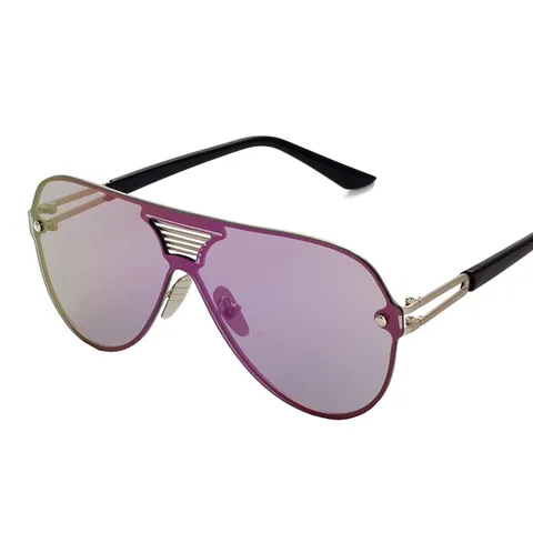 Oversize Spiegel Sonnenbrille Damen Herren Retro Doppelbrücke Metallrahmen UV400 Mode Outdoor Straßenfotografie Brille