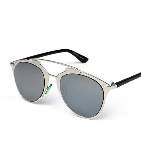 Mode Metalen Dubbele Brug Gepolariseerde Zonnebrillen Voor Heren Dames Vintage Rond Frame UV400 Bescherming Trendy Spiegel Zonnebril