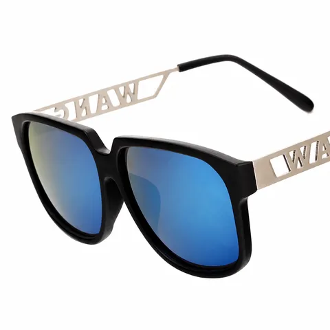 Mode Quadratische Sonnenbrille Metall Hohl Rahmen Reflektierende Farbige Beschichtung Linse Brillen Hip Hop Straßenmode Brille Für Männer Frauen