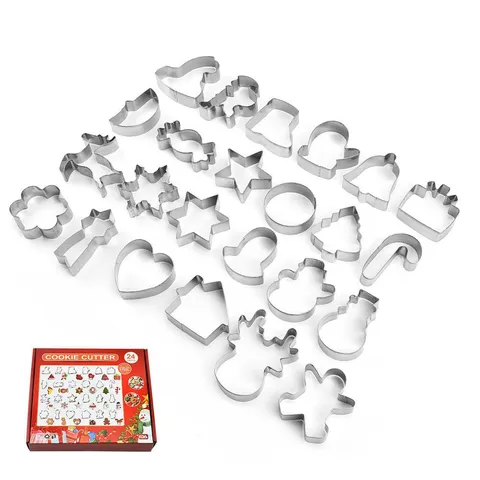 Ensemble d'Emporte-Pièces de Noël en Acier Inoxydable Moule de Cuisson DIY Biscuits de Fêtes Outils de Cuisine pour Fête de Famille