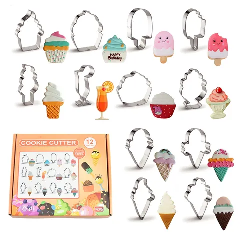 Ensemble d'Emporte-Pièces en Acier Inoxydable Moule à Biscuits en Métal Outils de Pâtisserie pour Maison DIY Fête