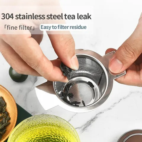 Diffuseur de Thé en Acier Inoxydable Avec Couvercle Passoire à Thé Fine Tasse à Thé Outil de Cuisine