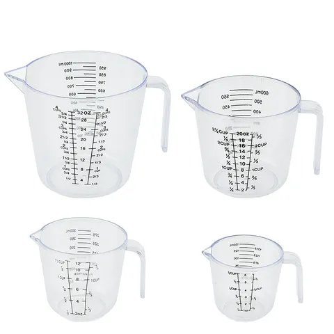 Tasse à Mesurer en Plastique Transparent Grande Capacité Pot Gradué Avec Poignée pour Cuisine Pâtisserie