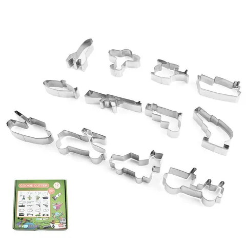 Set d'Emporte-Pièces à Biscuits en Acier Inoxydable Motif Militaire DIY Moule à Pâtisserie Outils de Cuisine