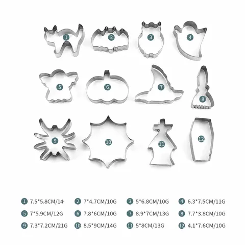 Ensemble d'Emporte-Pièces en Acier Inoxydable pour Halloween Citrouille Chauve-Souris Fantôme Moule de Pâtisserie DIY Fête