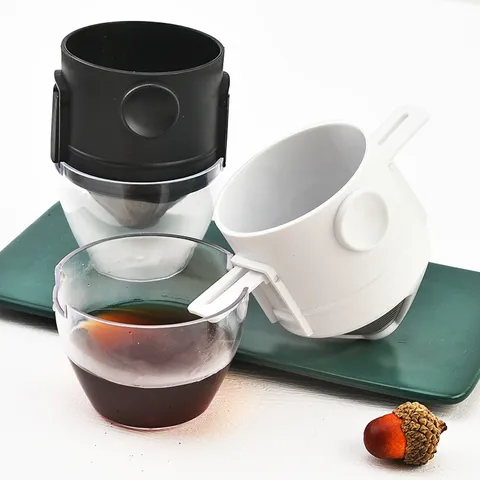 Portable Foldable Coffee Drip Filter Stainless Steel Cone Dripper Reusable Coffee Maker With Stand For Office Outdoor Travel