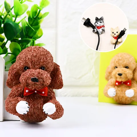 Cute Cartoon Dog Resin Wall Hook Self Adhesive Plug Holder Key Hanger Animal Decorative Hooks For Home