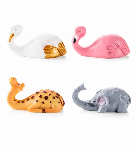 Resin Cartoon Animal Strong Adhesive Hook Elephant Swan Flamingo Wall Door Traceless Hook Home Storage Decor