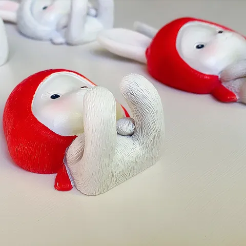 Cute Cartoon Rabbit Wall Hook Punch-Free Resin Adhesive Key Plug Holder Creative Home Decor Multipurpose Storage Organizer
