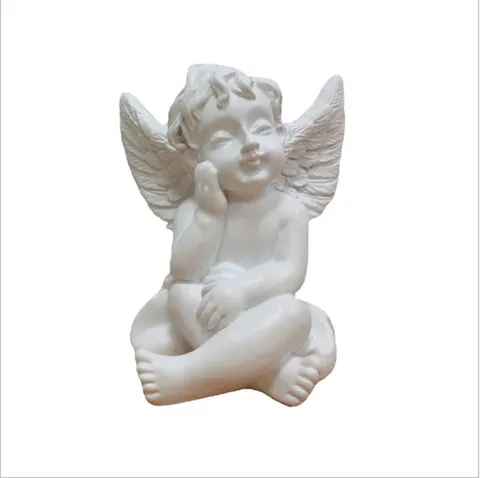 Retro European Style Cute Little Angel Figurine Resin Desktop Ornament Desktop Decor Birthday Wedding Gift Home Decoration