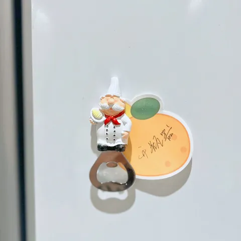 Creative Cartoon Chef Fridge Magnet Bottle Opener Cute Resin Character Magnetic Beer Bottle Opener Home Kitchen Decor