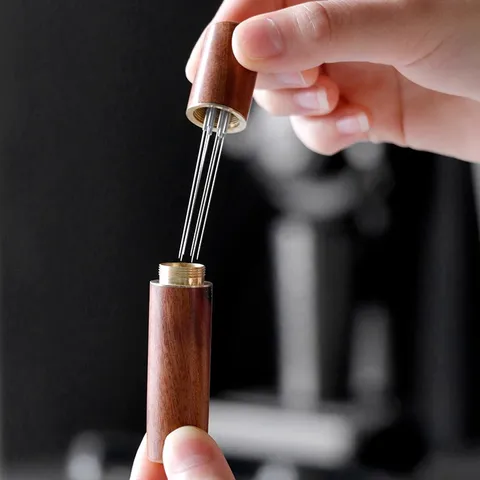 Stainless Steel Coffee Distribution Needle WDT Tool Wooden Handle Espresso Powder Stirrer Barista Coffee Accessories
