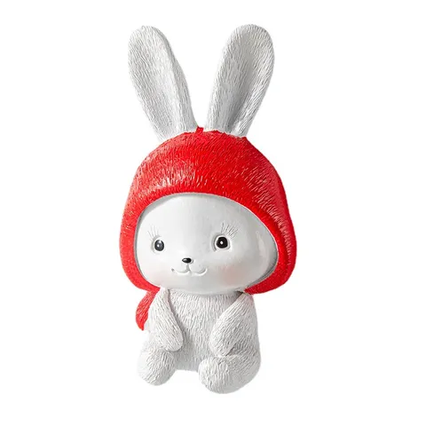 Cartoon Rabbit Resin Wall Hook Cute Animal Plug Power Cord Storage Holder Adhesive Multi-Functional Key Hanger Home Decor