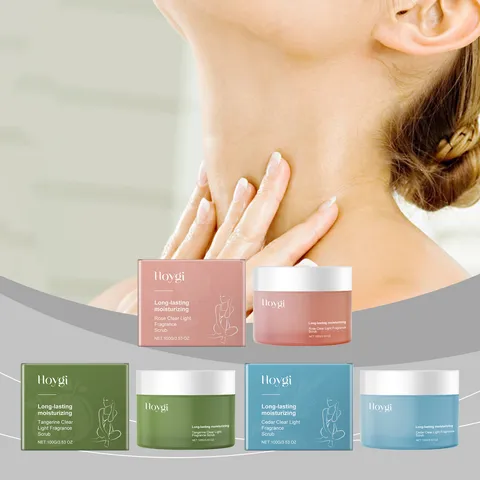 HOYGI Scrub Somatos Apofolidotiko kai Enydatiko Vathys Katharismos Leio Derma Myrodia Triantafyllo Mandarini Kedros