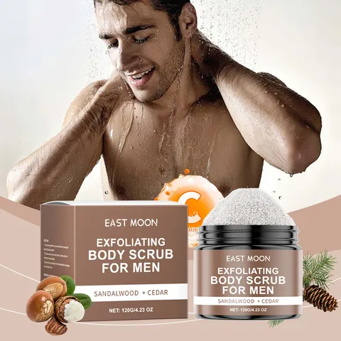 Scrub Σώματος με Σανδαλόξυλο και Κέδρο για Άνδρες Βαθύς Καθαρισμός Απολεπιστικό Ενυδατικό Φυσικό Θαλασσινό Αλάτι