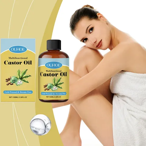 Huile de Ricin Bio pour Cheveux Cils Sourcils et Peau Pressée à Froid Sans Hexane Huile Essentielle Corps