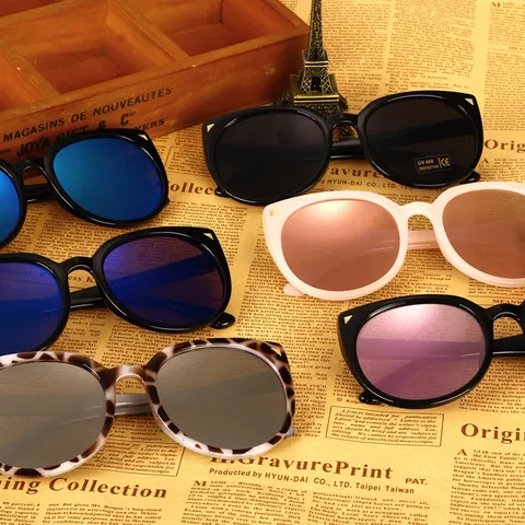Trendy Oversized Cat Ear Sunglasses For Women Men Fashion Metal Plastic Rimless Outdoor Streetwear Sun Protection Sunglasses Glasses