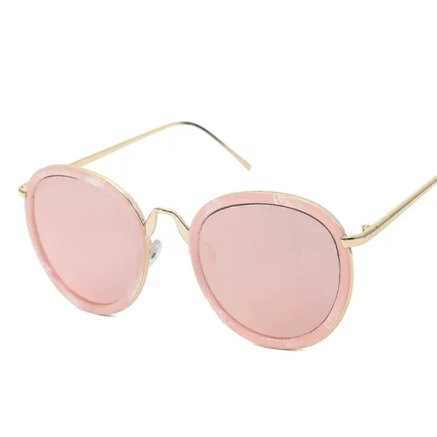 Fashion Oversized Round Frame Sunglasses UV400 Protection Metal Plastic Mixed Frame Retro Sun Glasses For Women Men