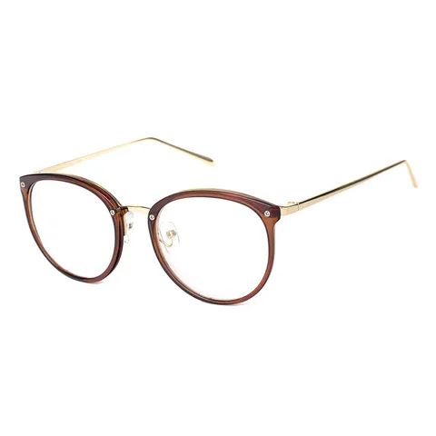 Gafas de Montura Redonda de Metal Retro Anti Luz Azul Monturas de Gafas para Hombre Mujer Estilo Universitario Jamie 8035