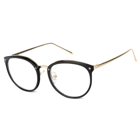 Gafas de Montura Redonda de Metal Retro Anti Luz Azul Monturas de Gafas para Hombre Mujer Estilo Universitario Jamie 8035