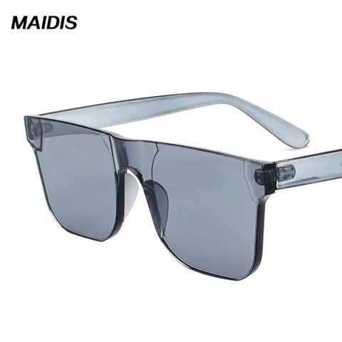 Gafas de Sol de Una Pieza Moda Lentes Oceánicas Para Hombre Mujer Colores Caramelo Sin Montura UV400 Cuadrado