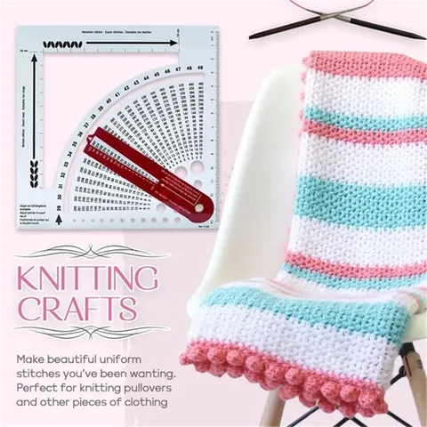 Convertisseur de Jauge de Tricot en Plastique Règle Outil de Mesure pour Tricot et Crochet