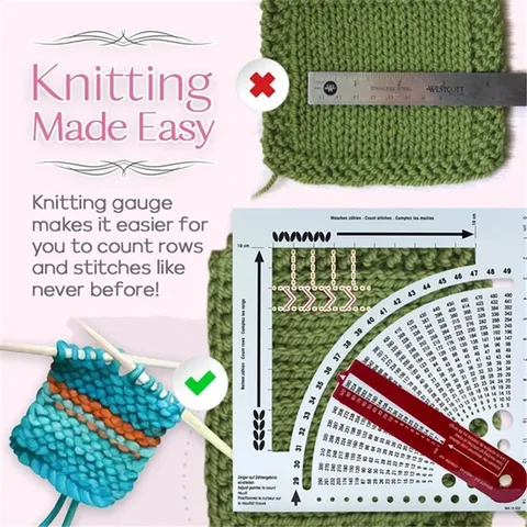Convertisseur de Jauge de Tricot en Plastique Règle Outil de Mesure pour Tricot et Crochet
