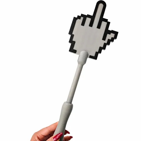 Novelty Pixel Middle Finger Tap To Pay Wand PLA Plastic Contactless Payment Card Holder Funny Desktop Ornament Gift