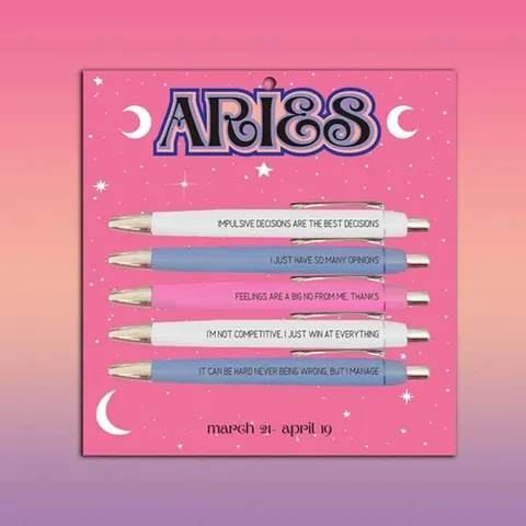 Zodiac Theme Ballpoint Pens Cute Retractable Writing Pens With Paper Card Packaging For Office And School