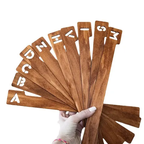 Marque-pages créatifs en bois avec alphabet et lettres pour la lecture des enfants, l'apprentissage, les fournitures de bureau et d'école
