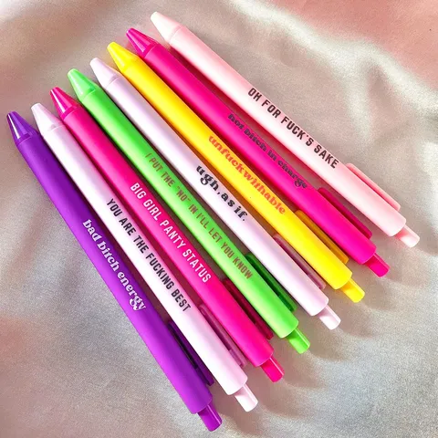 Funny Gel Pens Novelty Ballpoint Pens Offensive Sarcastic Quotes Plastic Writing Pens Set For Office School Students