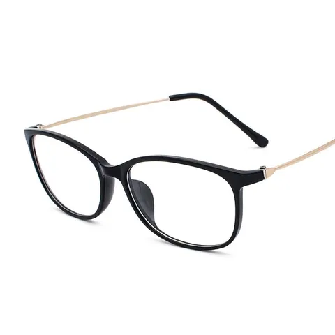 Retro Square Eyeglasses Frame Anti-Blue Light Optical Glasses Metal Temple Vintage Eyewear Frame For Men Women