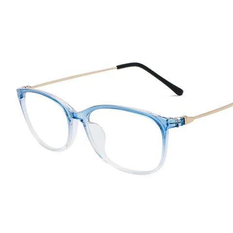 Retro Square Eyeglasses Frame Anti-Blue Light Optical Glasses Metal Temple Vintage Eyewear Frame For Men Women