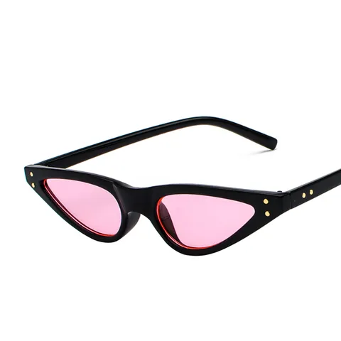 Retro Katzenaugen Sonnenbrille Für Damen Dreiecksrahmen Transparente Farbige Gläser Vintage Streetwear UV400 Mode Brillen