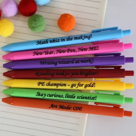 7 Days Motivational Quote Gel Pen Set Macaron Color Retractable Pens Fine Black Ink Cute School Stationery Writing Supplies