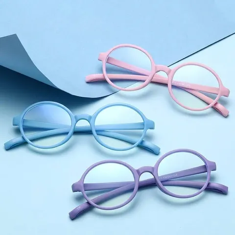 Kinder Anti-Blaulicht Brille Silikon TR90 Ovaler Rahmen Flexible Brillen Für Jungen Mädchen Kinder Computer Augenschutz Goggles