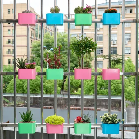 Maceta de Plástico Colgante de Pared Maceta Minimalista de Auto-Riego Maceta de Pared para Balcón Decoración de Jardín en Casa