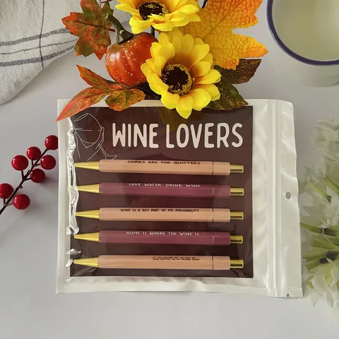 Στυλό Διαρκείας Wine Lovers Αναδιπλούμενα Μεταλλικά Στυλό Με Κάρτα Παρουσίασης Αστεία Σλόγκαν Γραφική Ύλη Γραφείου